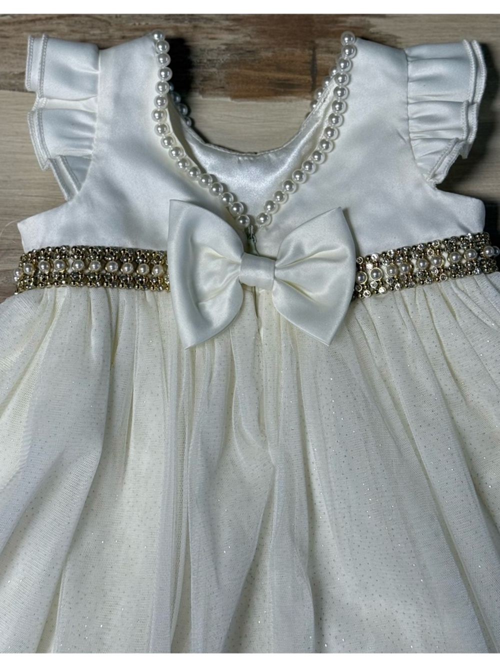 NWT Baby Girl American Princess Party Dress White & Gold 9M - Picture 9 of 11